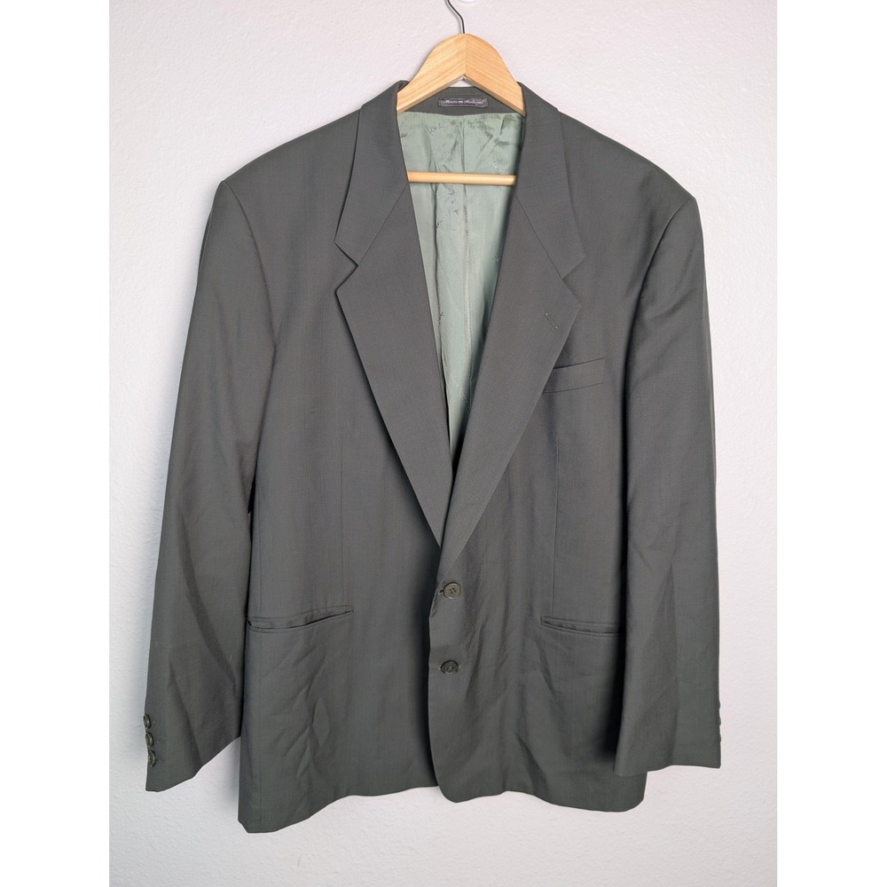 Yves Saint Laurent Blazer Mens 42R Gray Wool Two Button Suit Jacket Portugal